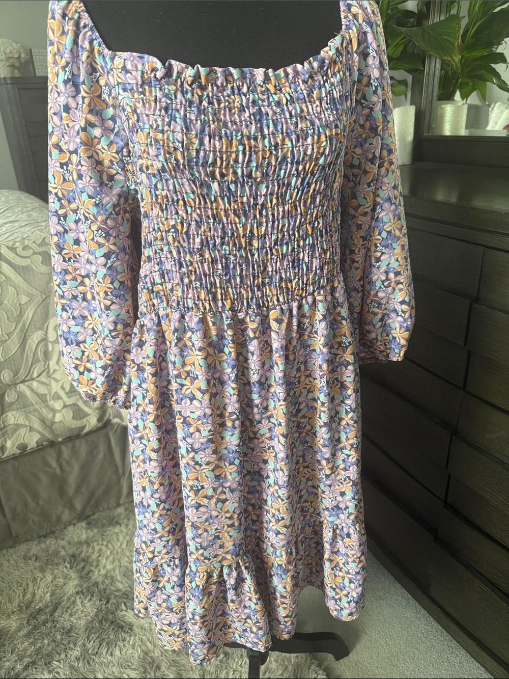First Love Lavender Floral Midi Dress